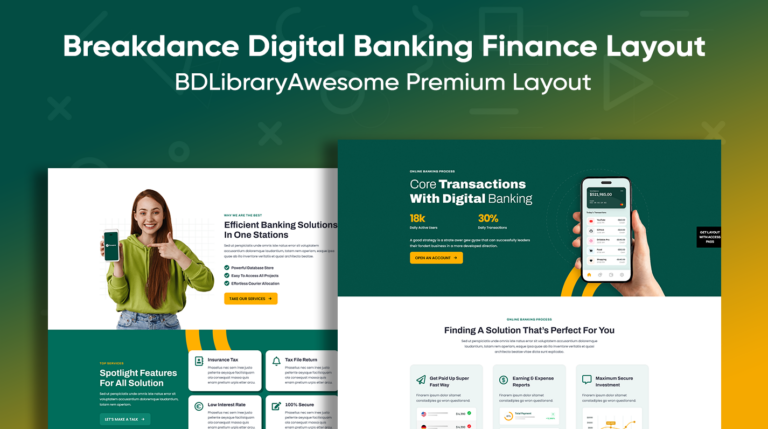 Breakdance Digital Banking Finance Layout