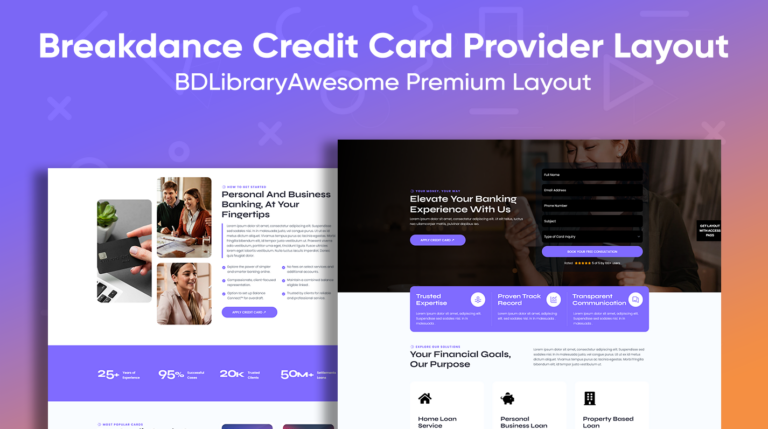 Breakdance Credit Card Provider Layout